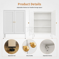 Armoires de rangement modernes en acier avec portes à persiennes, meubles de maison réglables, fabricant OEM ODM, montage facile, armoire latérale en métal