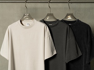 Hot Sell Distressed Zuur Gewassen Dikke Kraag Dtg Zwaargewicht Oversized 310gsm Drop Shoulder 100% Katoen Luxe Tshirt Voor Mannen - Product Image 3