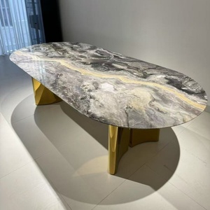 Mesa de comedor de mármol de piedra de lujo Normcore italiano Muebles naturales para el hogar o el hotel - Product Image 4