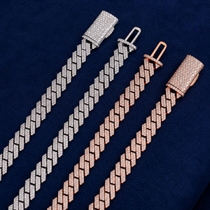 Rose Gold Miami Cuban Link <b>Chain</b> 8MM 925 Silver <b>Iced</b> <b>Out</b> VVS Moissanite Hip Hop Necklace Luxury Jewelry for Men - Product Image 4