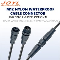 Câble d'extension JOYL M12 avec connecteur IP67/IP68, 4/5/6 broches, cuivre plaqué or, 110V 8A, pour équipement de tri logistique
