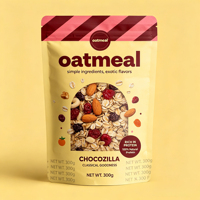 Sachet d'emballage personnalisé pour céréales mélangées, en aluminium, autoportant, avec fermeture éclair, pour céréales de petit-déjeuner