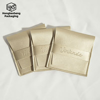 Pochette de rangement à rabat en PU pour bijoux, avec logo personnalisé en relief, sac de rangement tendance pour bijoux, sac d'emballage en PU pour bijoux, prend en charge l'OEM