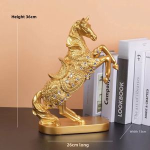 Cheval en résine chinoise de luxe, Art déco, élégant et créatif, décoration d'intérieur pour petits espaces, bureaux, salons, meubles TV - Product Image 5