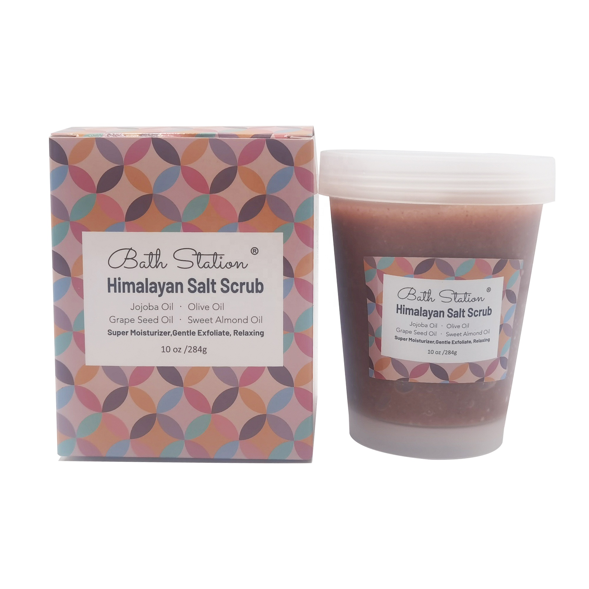 Лидер продаж на Amazon, скраб для тела с гималайской солью с богатым маслом для увлажнения кожи и глубокого очищения