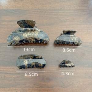 千金定制奢华醋酸纤维发夹套装 大理石纹醋酸纤维发饰 女士用 - Product Image 4