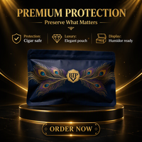 Sac d'emballage pour cigares personnalisé de qualité supérieure, faible MOQ, pochette zippée imprimée de luxe