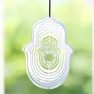3d Steel Sheet Irregularly Hollowed-out Devil's Eye Rotating Wind Chime Accessories Outdoor Garden Hanging Small Ornaments