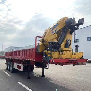 Semi-remorque grue à bras télescopique de 10 tonnes, 3 essieux, grue de levage fixe de 15 mètres - Product Image 2