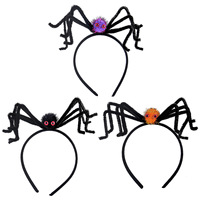 Bandeau araignée d'Halloween avec boules moelleuses Accessoire de fête de déguisement Blague Bandeau de cheveux amusant Festival Performance Perruque Cap