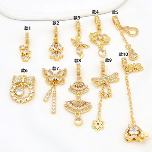 14k Gold Plated <b>Copper</b> Pendant Butterfly Star Design Cubic Zirconia DIY Jewelry Accessory Necklace <b>Bracelet</b> Findings - Product Image 2