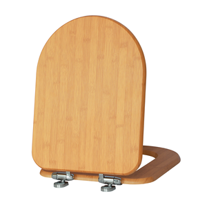 Modern <strong>White</strong> Plastic Round Bathroom <strong>Toilet</strong> <strong>Seats</strong> with Slow-Close Lid and <strong>Wood</strong> Pattern Design - Product Image 1