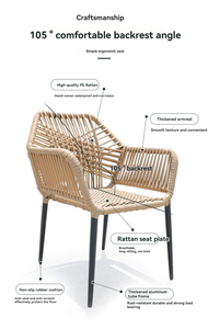 Bàn ngoài trời tavolo E sedie da esterno phong cách hiện đại handwoven mây Patio vườn và khách sạn sân ghế - Product Image 5