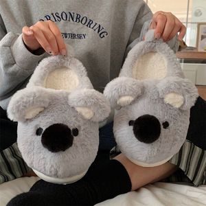 XIXITIAO 2025 invierno moda señora suave algodón zapatillas lindo dibujos animados <span class=keywords><strong>Koala</strong></span> felpa Slider interior cálido hogar mujeres Animal zapatos peludos - Product Image 5