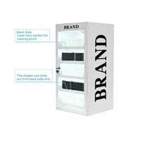 Présentoir de comptoir APEX pour cigarettes avec portes en acrylique transparent, éclairage LED, présentoir personnalisé pour magasin de tabac, présentoir de cigarettes pour caisse