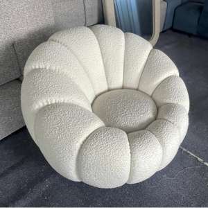 Белое современное кресло-софа из ткани с наполнителем из пены, в форме тыквы, для одного человека, с функцией раскладывания, для спальни и гостиной - Product Image 2
