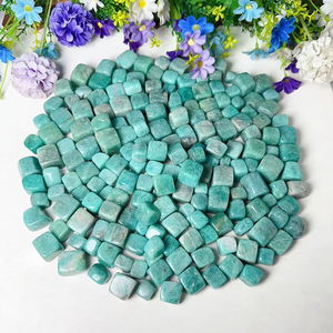 Pierre de guérison en amazonite naturelle polie semi-précieuse, en forme de cube, pour la décoration - Prix de gros - Product Image 1