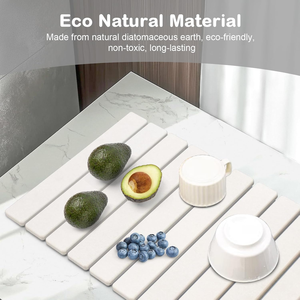 Tapis de séchage absorbant rapide en pierre de diatomée écologique et pliable pour comptoir de cuisine et vaisselle - Product Image 4