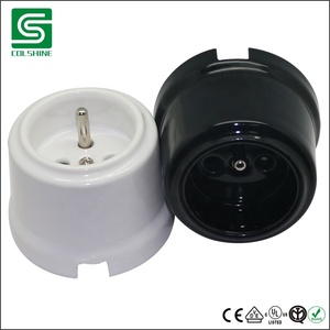 Enchufe de pared <span class=keywords><strong>vintage</strong></span> de <span class=keywords><strong>porcelana</strong></span> de Alemania Toma de corriente eléctrica de cerámica 240V,16A - Product Image 6