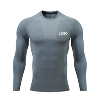 Personnalisé en gros Slim Fit Tee Shirt Hommes T-shirts De Compression Custom-compression-shirts-dropshipping Manches Longues Hommes