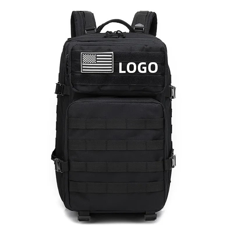 Mochila táctica negra de alta calidad de 45L, mochila impermeable para gimnasio, Mochila deportiva multifuncional de viaje de gran capacidad