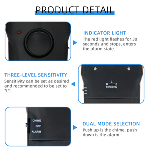 Bán Hot 115dB báo động chạm vào rung kích hoạt an ninh cửa cửa sổ báo động với xử lý - Product Image 4