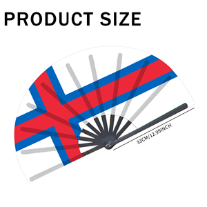 Éventails pliants en bambou avec drapeau des îles Féroé, vente en gros, pour carnaval, mariage, festival, fête, agence de voyage - Product Image 2