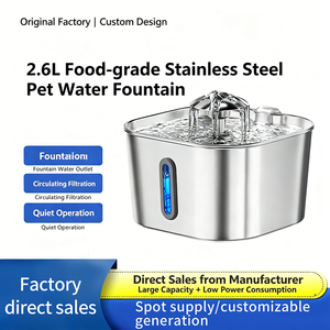 Fontanella Automatica per Animali Domestici in Acciaio Inox a Forma di Fiore, 2.6L, con Filtro a Circolazione, Silenziosa, per Uso Interno, per Gatti e Cani, Fornitura di Fabbrica - Product Image 2