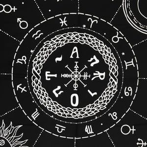 Nappe en gros carré 12 Constellation soleil étoile et lune univers Premium sorcellerie Alter Tarot propagation décor de table - Product Image 1