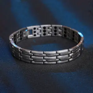 Vinterly Energy Health Wristband Carpal Tunnel Bangle Man Magnetic Stainless Steel Bracelet