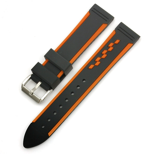 Bracelet de montre en caoutchouc double couleur rouge blanc <span class=keywords><strong>bleu</strong></span> 20 22 mm - Product Image 6