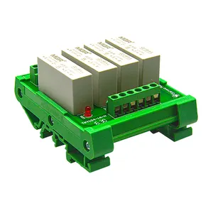 Modul Relay Solid State DC 4 Saluran Kualitas Tinggi, Poin Sinyal NPN dan Output PNP Tegangan 5-220VDC Mendukung Penyesuaian