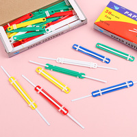 Sujetadores de plástico de PVC multicolor de 8cm para suministros de oficina Archivo de papel de dos puntas con 50 piezas en 1 caja