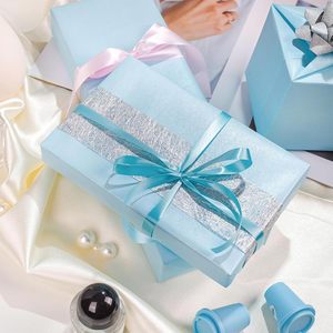 Shimmer Baby Blue Wrapping <b>Paper</b> 17 Inches X 16.5 Feet Solid Color Pearly Lustre Gift Wrap for Birthday Baby - Product Image 2