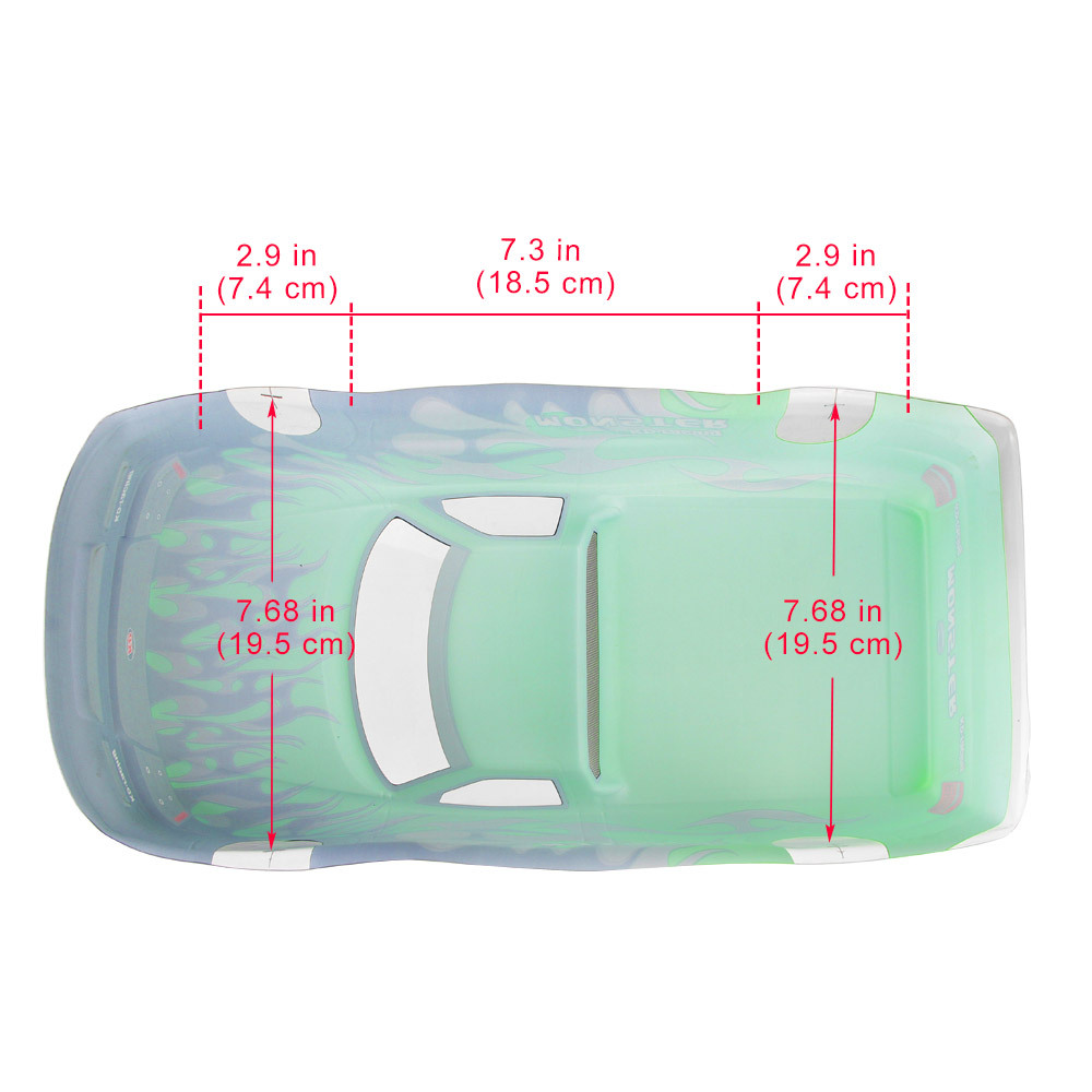 Oshhni Cadre de carrosserie de Voiture RC, Accessoires de Voiture, pièces d'empattement 1/10 260mm avec décalcomanies de décoration, Coque de carrosserie de