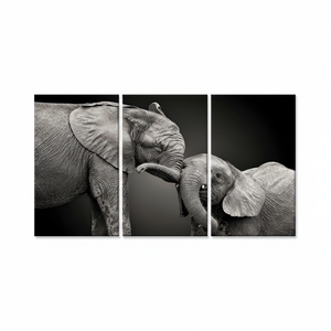 Elegant Elephant Mom and Baby Printed Canvas <b>Artwork</b> - <b>Nursery</b> Decor,SET OF 3 CANVAS - Product Image 2