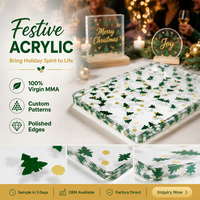 Service de découpe de feuilles acryliques transparentes PMMA de 3 cm résistantes aux UV pour la décoration de Noël en gros