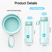 Bouteilles d'eau de sport transparentes Tritan sans BPA, réutilisables, anti-fuite, avec logo personnalisé, 500/630 ml, avec couvercle à corde.