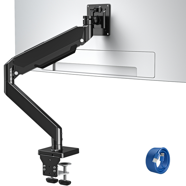 Up to 42'' Gaming Monitor Arm Computer Monitor Desk Mount Heavy Duty Ultrawide Monitor Arm with USB