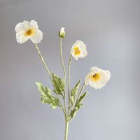 Fleurs de pavot artificielles en soie de haute qualité avec tiges en peluche. Convient aux décorations de mariage et aux arrangements de table à manger à la maison