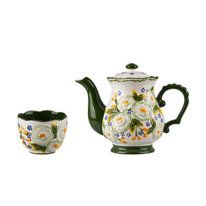 Bouteille d'eau en céramique, tasse à café rétro élégante pour la maison, service à thé de l'après-midi, théière résistante aux hautes températures - Product Image 1