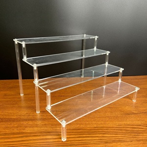 4-Tier Acrylic Clear Display Riser Stand Desktop Organizer for Showcase for Perfume Buffet Cupcake Holder <b>Rack</b> - Product Image 2