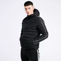Veste matelassée imperméable pour homme grande taille de qualité supérieure, manches longues, coupe ajustée, fermeture éclair, couleur grise, tricotée, tendance, pour l'hiver