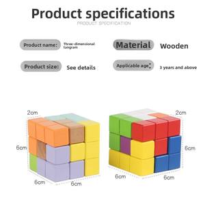 Mini Puzzle 3D in Legno Cubo di Luban e Cubo di Soma per Costruzioni 6x6x6, Giocattolo Educativo per lo Sviluppo del Pensiero Spaziale dei Bambini - Product Image 5