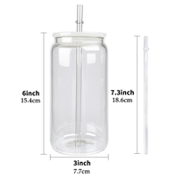 Verre à bière incassable en forme de canette Crystal Clear sublimation vierge givré 16oz avec couvercle en plastique pour l'impression de bricolage