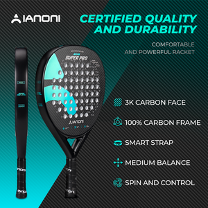 CASTON SPORTS IANONI Racchetta Professionale SUPER <span class=keywords><strong>PRO</strong></span> Blu/Viola per Paddle <span class=keywords><strong>Tennis</strong></span> in Fibra di Carbonio 3K con Superficie 3D - Product Image 5
