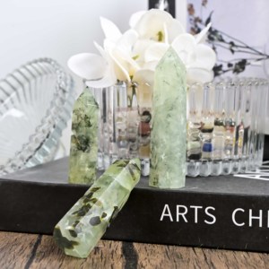 Tour de Prehnite Naturelle Vert Pomme 4-10cm, Colonne de Cristal Polie, Guérison Énergétique, Décoration Feng Shui Maison et Bureau, Vente en Gros - Product Image 5