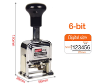 NOUVEAU-YC Machine de datation avec timbre numérique à date à 6 chiffres Machine à numéroter automatique