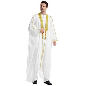 Người Đàn Ông Của Abaya Thobe Áo Tùy Chỉnh Trung Đông Phong Cách Thêu Đstand-up Cổ Áo Lỏng Phù Hợp Arab Hồi Giáo 100% Polyester Vải - Product Image 2