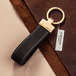 Keychain Accessories Wholesale Genuine Luxury Premium Retro Leather <b>Key</b> <b>Chain</b> Accessories Custom Brand Logo Leather Keychain - Product Image 4